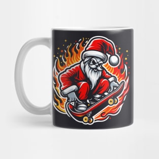 santa skateboard flames t-shirt Mug